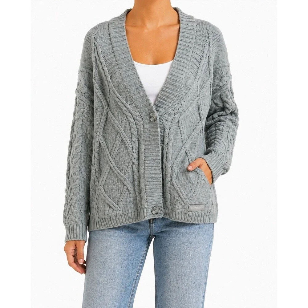 Taylor Swift The Tortured Poets Department Gray Cable Knit Cardigan XL 2XL